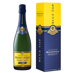 Bild von Heidsieck Monopole Champagne Blue Top Brut in Geschenkpackung 0,75L